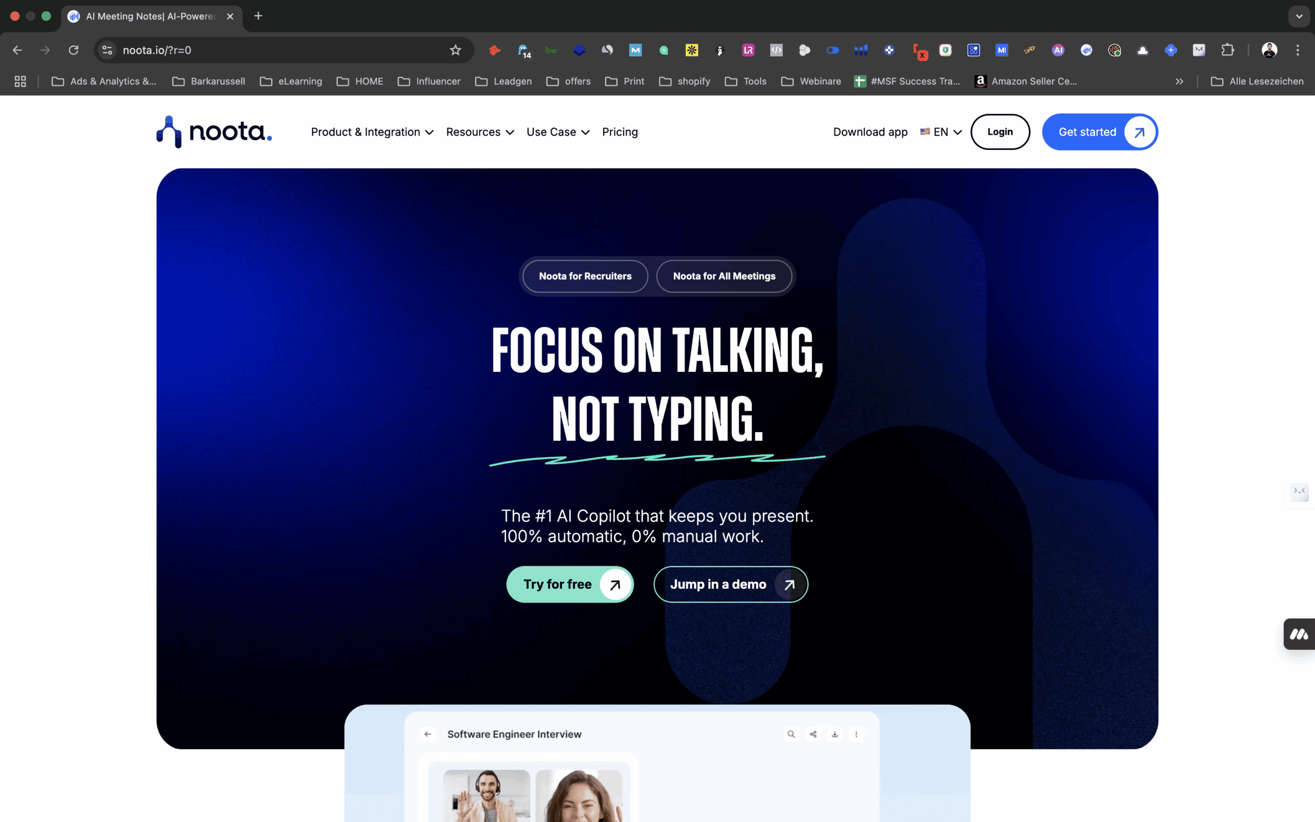 noota io website screenshot